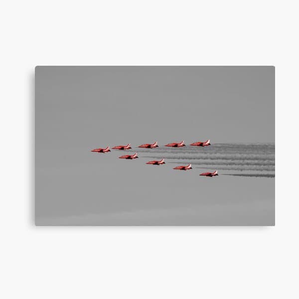 "RAF Red Arrows formation" Canvas Print f…