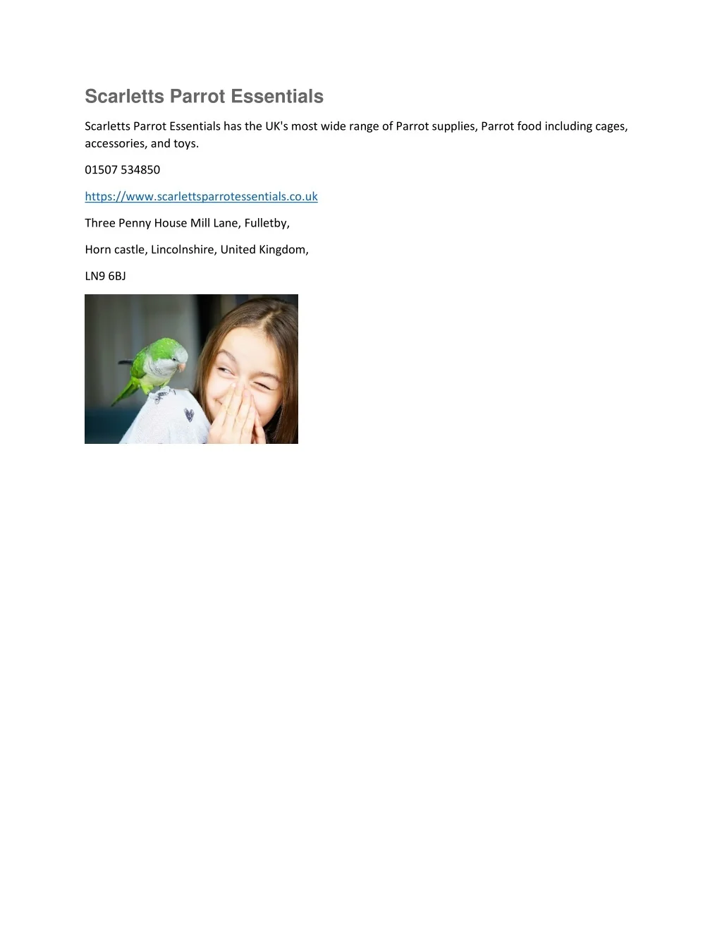 PPT - Scarletts Parrot Essentials PowerPoint Presentation, free ...