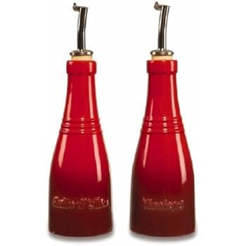 Amazon.com: Le Creuset Stoneware Oil and Vinegar Set, Red: Cruet Sets ...