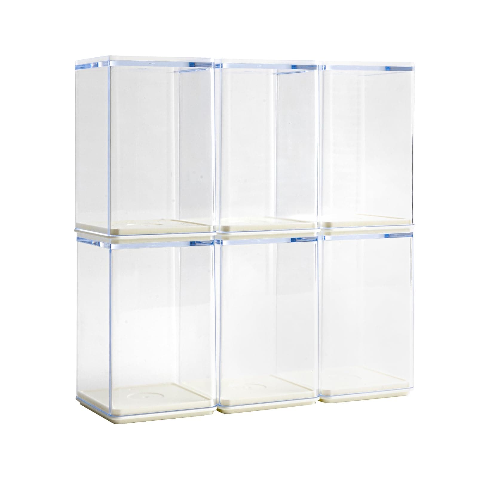 6 PCS Display Boxes Clear Acrylic Figures Display Case Stackable Blind ...