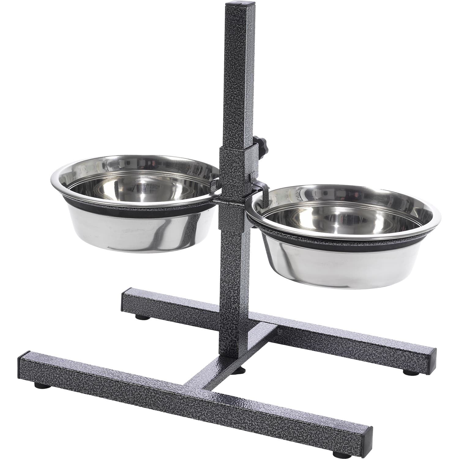 Adjustable Double Diner Dog Bowls Raised Feeding Dishe…