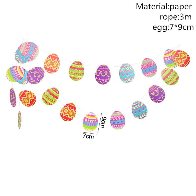 Easter Decorations Banner Bunting Bunny Eggs Pull ... – Grandado