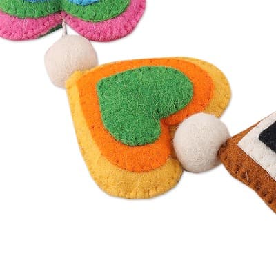 East of India Felt Heart Garland