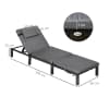 Outsunny Rattan Sun Loungers Set of 2 with 5-Level Adjustable Backrest ...
