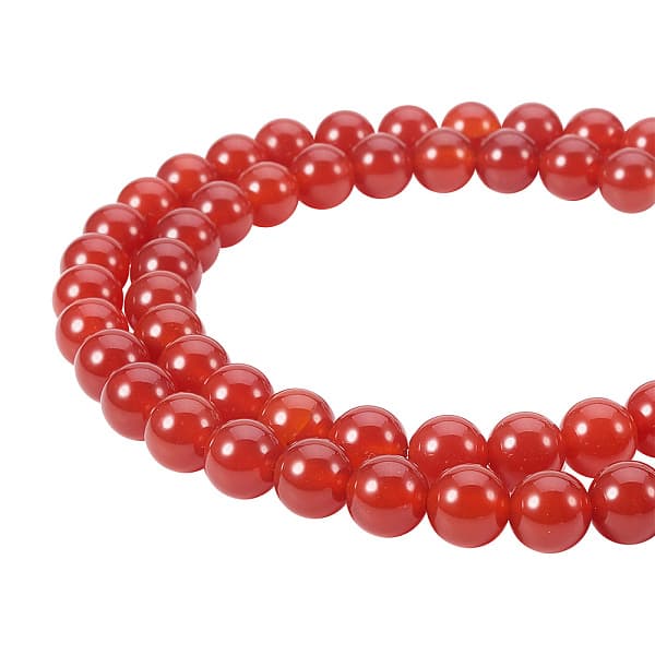 PandaHall Elite 8mm Natural Carnelian Bead Strands Grade A Round Loose ...