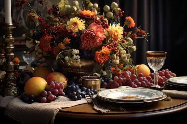 Premium Photo | Elegant Harvest Fruit and Floral Centerpiece