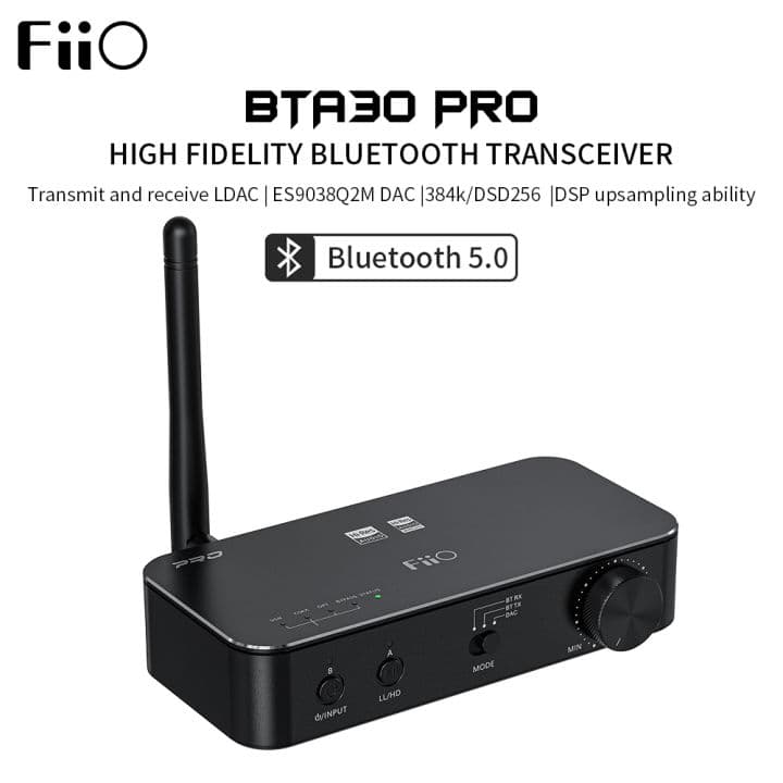 FiiO BTA30 PRO Bluetooth Transmitter Receiver EA9038Q2M USB DAC Decoder ...
