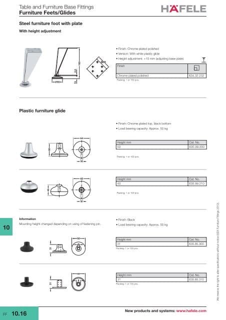 Furniture glides - Hafele