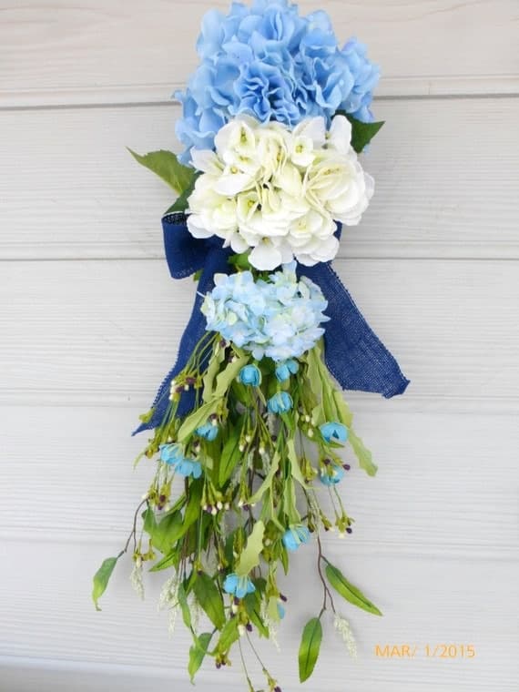 Door Swag Hydrangea Swag Summer swag Spring Wreaths