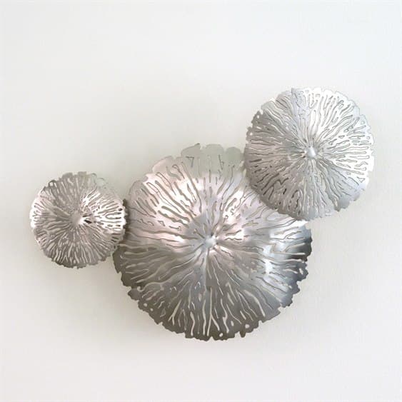 Global Views Antique Nickel Lily Pad Clusters Three-Piece Wall Art Set ...