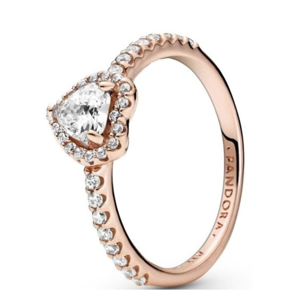 Pandora Sparkling Elevated Heart Ring