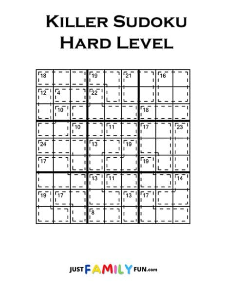 Killer Sudoku Puzzles | Free Printable | Just Family Fun