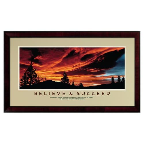 Believe & Succeed Sunset Framed Motivational Poster | Flickr