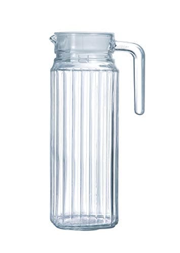 ARC International Luminarc Quadro Jug with White Lid Pitcher, 33.75-Ounce
