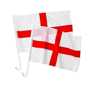 LND Gifts Set of 2 England Car Flags - St Georges Cross Flags For Euro ...