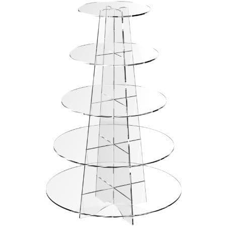 Acrylic Cupcake Stand 5 Tier Display Tower Tree for Stacked Serving ...