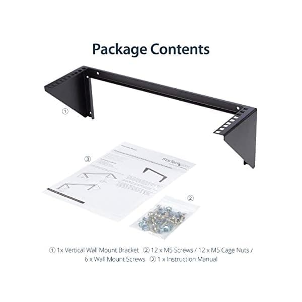 StarTech.com RK319WALLV 3U Wall Mount Patch Panel Bracket, 19 Inch ...