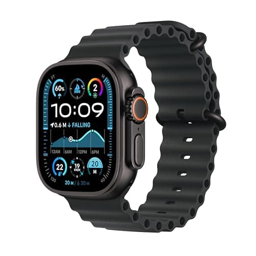 Apple Watch Ultra 2 [GPS + Cellular 49mm] Smartwatch, Sport Watch with Rugged Black Titanium Case with Black Ocean Band. Fitness Tracker, Precision GPS, Action Button, Extra-Long Battery Life