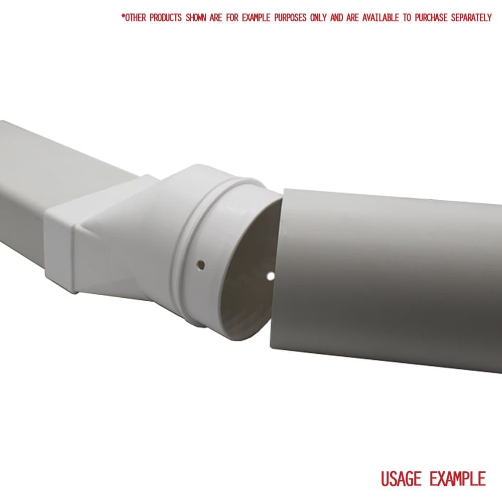 Kair Ducting Adaptor 110mm x 54mm to 100mm - 4 inch Rectangular to ...
