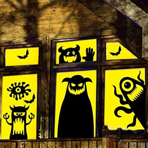 Amazon.com: Large Halloween Window Clings Decorations Halloween Window ...
