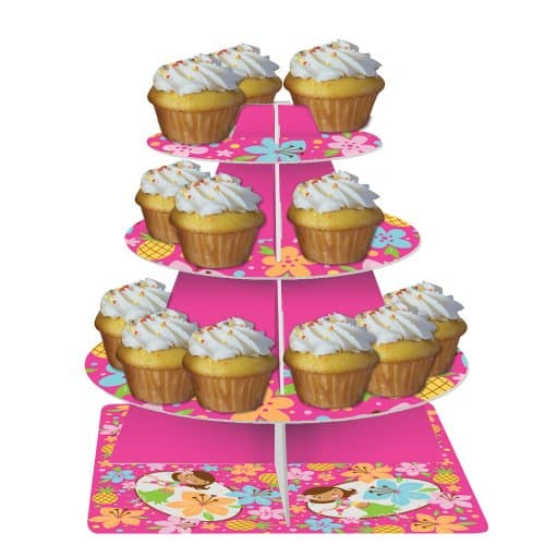 Creative Converting Pink Luau Fun Tiered Cupcake Stand