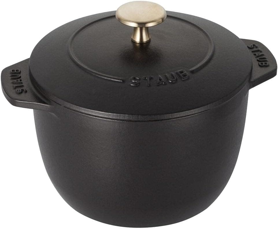 STAUB 16cm Round Cast Iron Rice Cocotte, Matte Black: Casserole Dishes ...