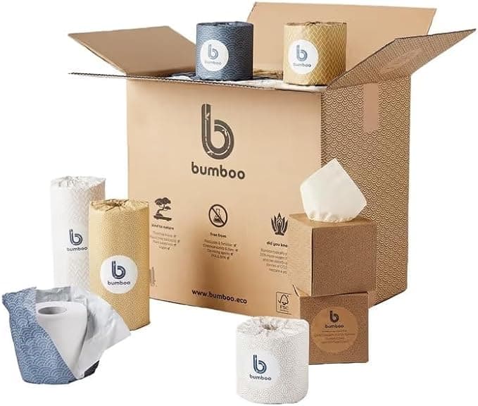 Bumboo Bamboo Toilet Roll, Kitchen Towel & Face Tissue 33 Pack |27 x ...