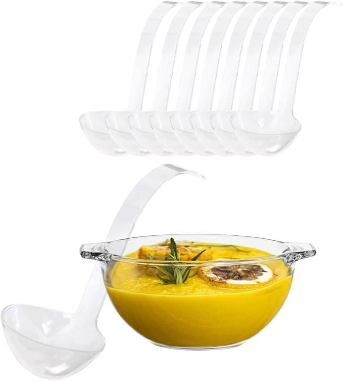 Amazon.com: PARTY BARGAINS Clear Disposable Plastic Ladles 8 Pack Heavy ...