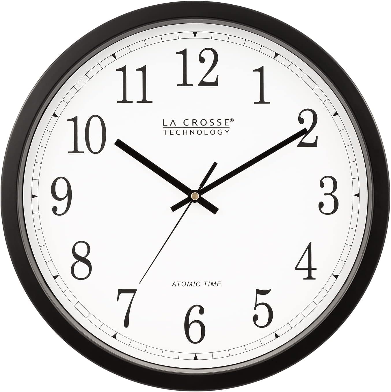 La Crosse Technology WT-3143A 14-Inch Atomic Wall Clock, Black : Amazon ...