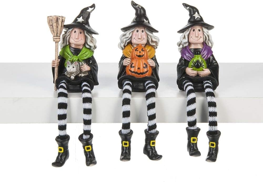 Amazon.com: G Ganz Halloween Witch Shelf Sitter 8 inches Figurine 3 ...