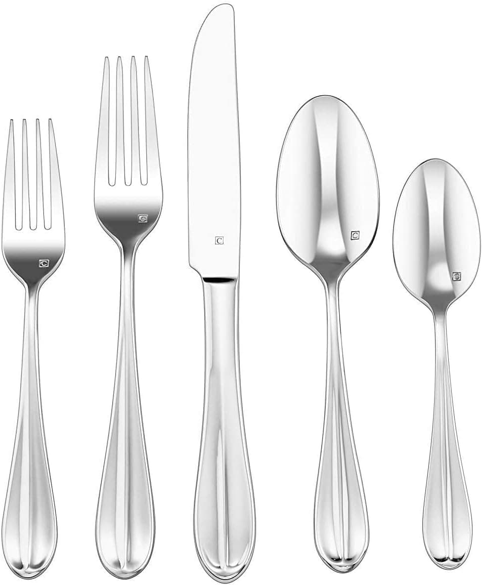 Amazon.com | Cuisinart, Trevoux flatware, 20 Piece Set, Silver: Serving ...