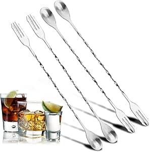 Amazon.com: 4pcs Cocktail Mixing Spoons, Bar Spoon Cocktail Spoon Long ...