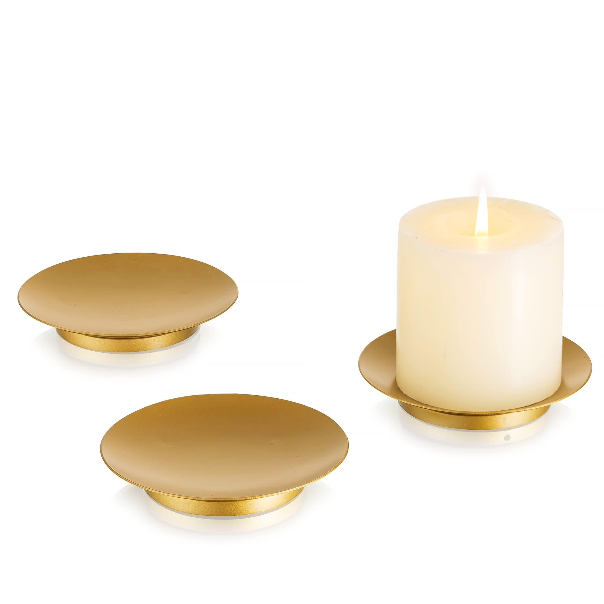 Amazon.com: Inweder Iron Plate Candle Holder - Gold Candle Plate for ...