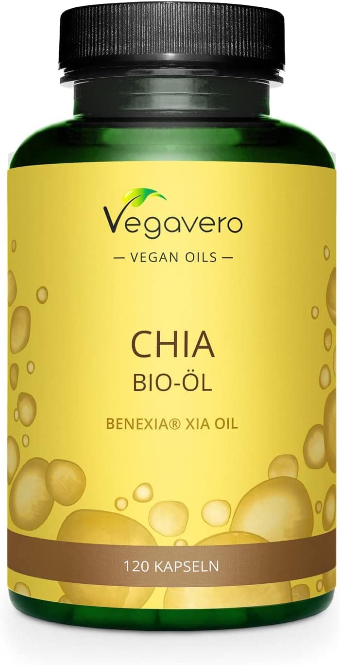 Vegavero Organic Chia Seed Oil | Vegan Omega 3 6 9 Capsules | Benexia ...