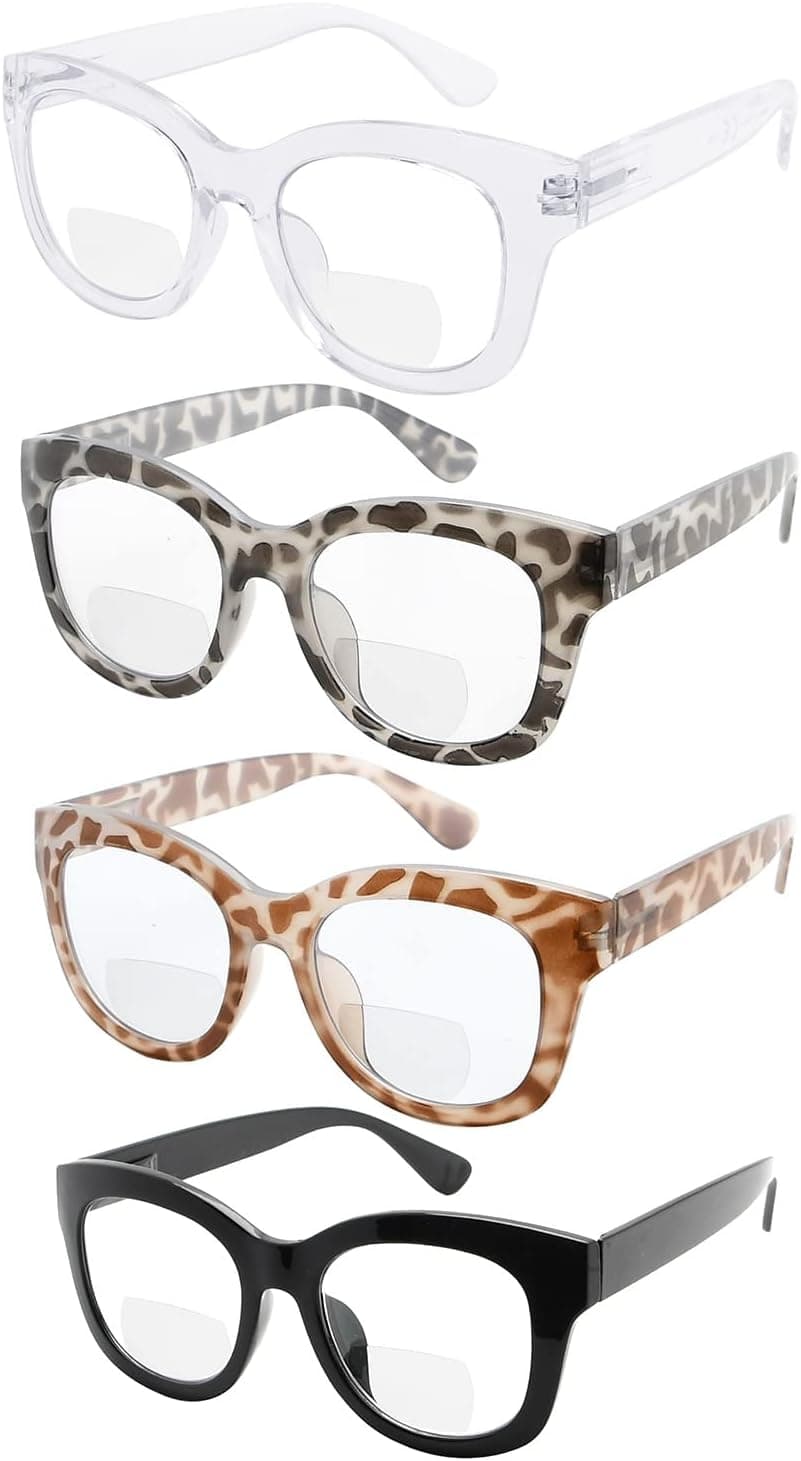 Amazon.com: Eyekepper 4-Pack Large Frame Bifocal Reading Glasses Women ...