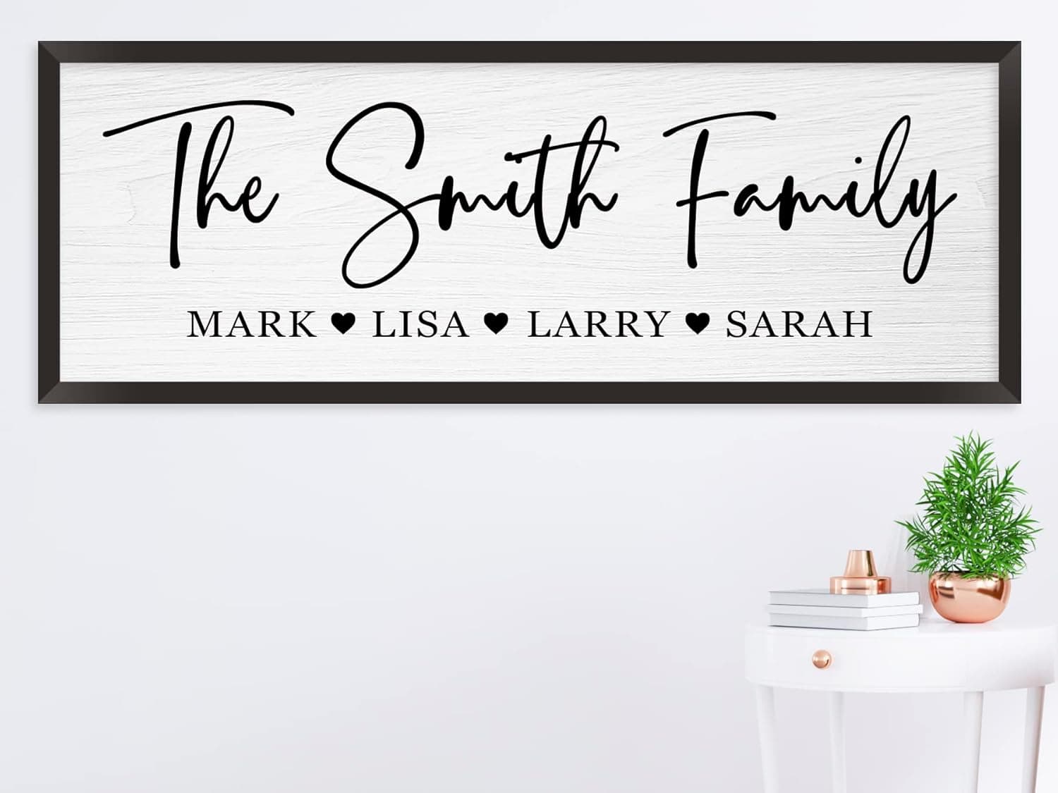 Amazon.com: Last Name Signs for Home Personalized Framed Wooden Family ...