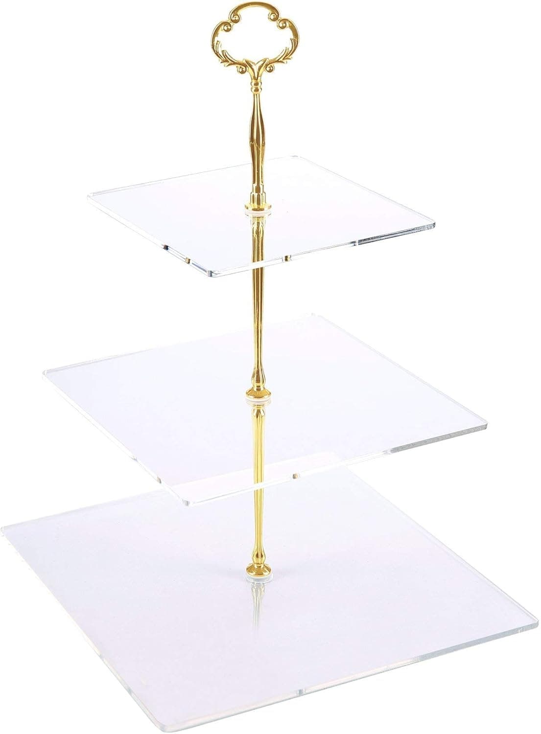 Amazon.com: Jusalpha 3 Tier Acrylic Square Cupcake Stand, Dessert ...