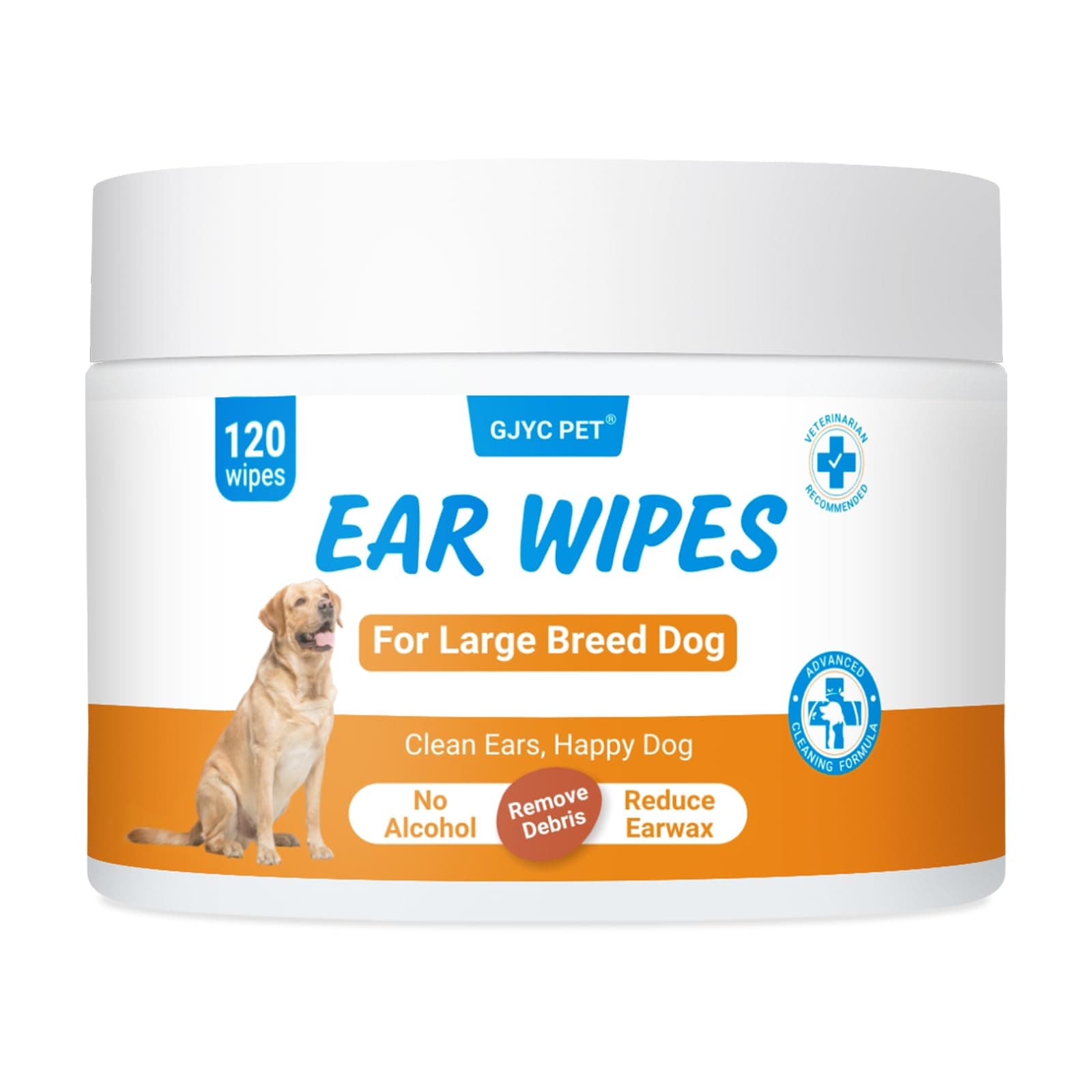 Amazon.com : GJYC PET 𝐋𝐚𝐫𝐠𝐞 𝐒𝐢𝐳𝐞 Dog Ear Wipes for Dogs & Cats, 𝟏𝟐𝟎𝐜𝐭 ...