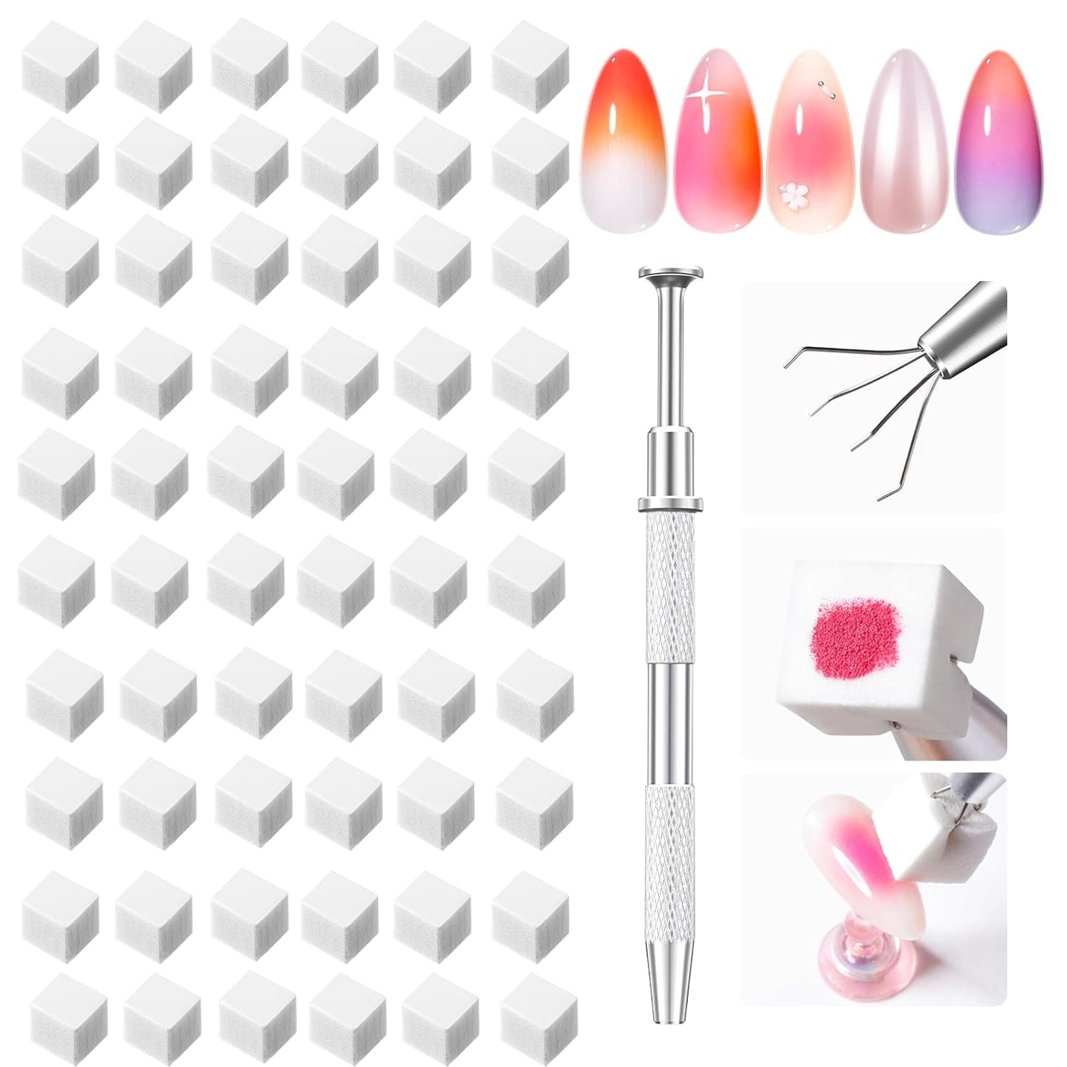 Amazon.com : Modelones 150pcs Nail Sponges for Ombre, Nail Art Sponge ...