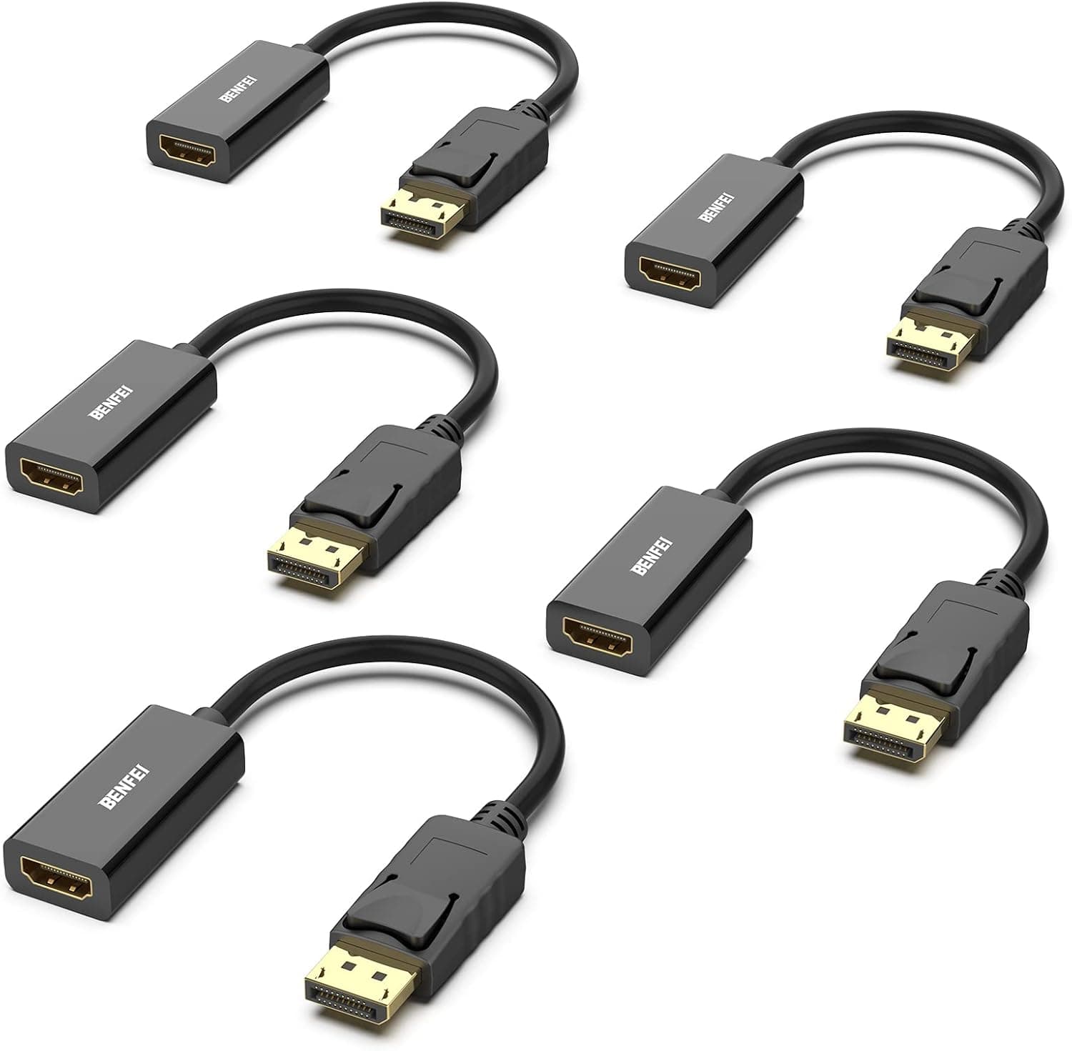 Amazon.com: BENFEI 4K DisplayPort to HDMI Adapter 5 Pack, Uni ...