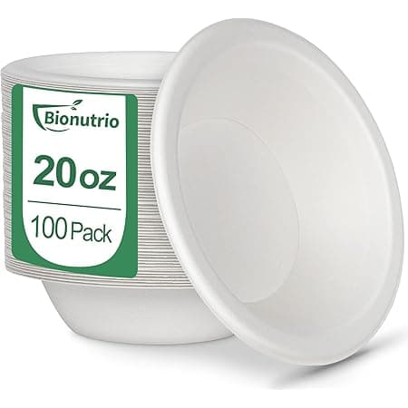 Amazon.com: Paper Bowls 20 oz Heavy Duty, 100 Pack Disposable Soup Bowl ...