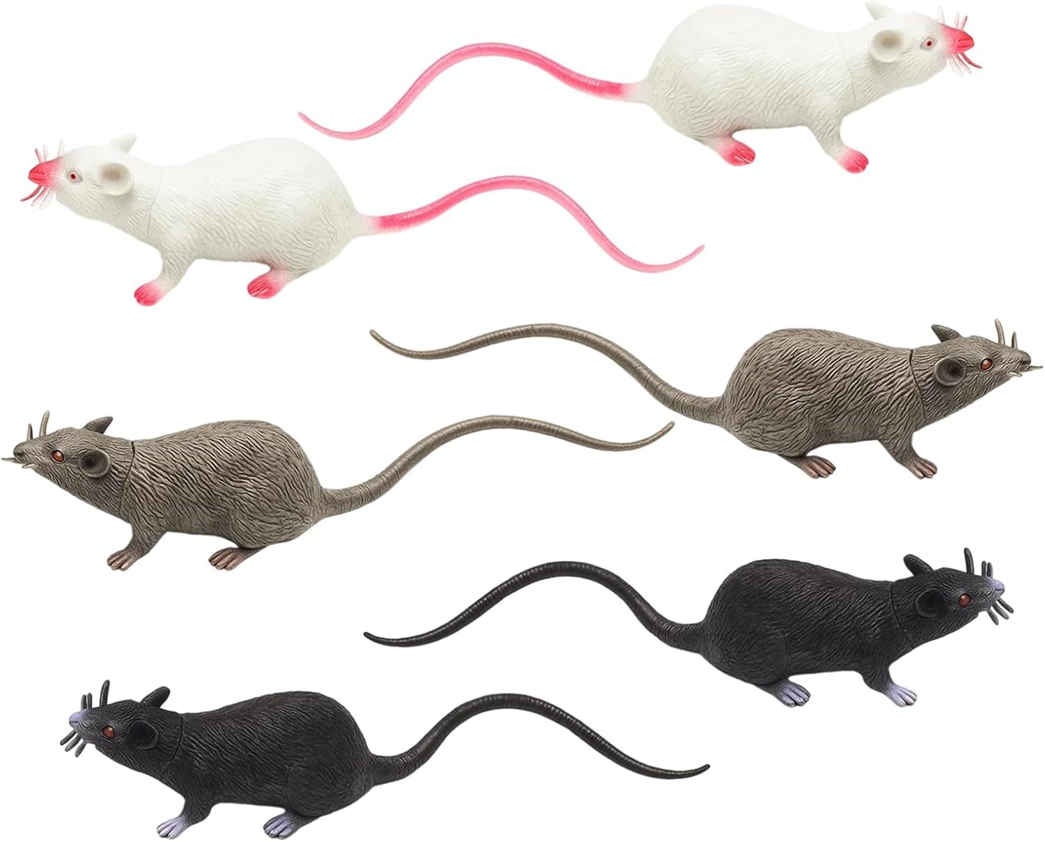 Toy Rat, 6 Pack Fake Rat Toys, Realistic Halloween Prank Props ...