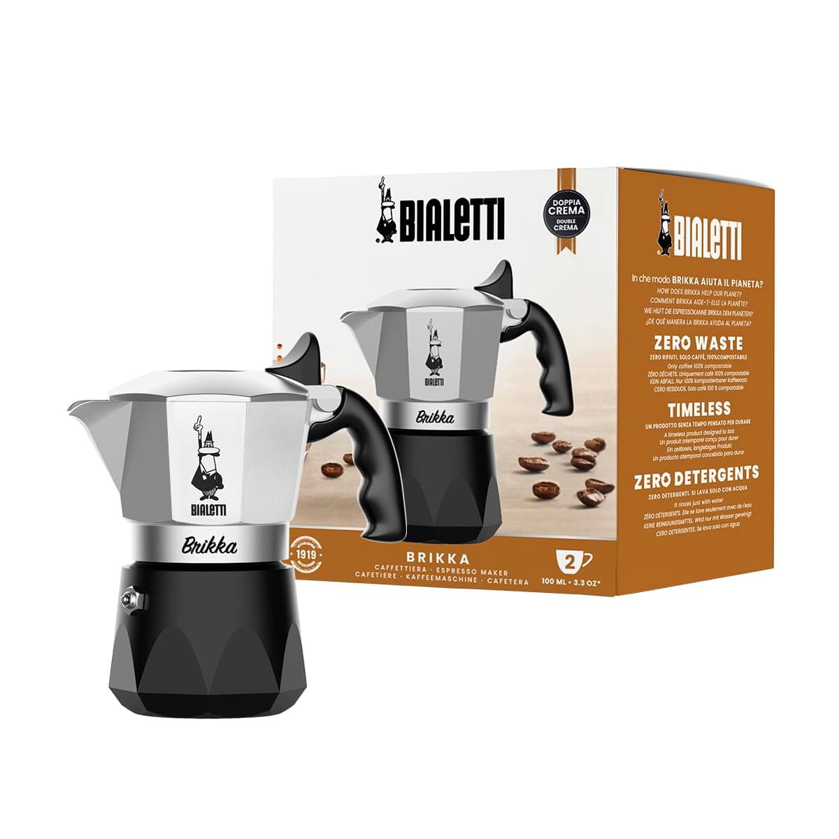 Bialetti Brikka Moka Pot - Crema-Rich Stovetop Espresso Maker, Italian ...