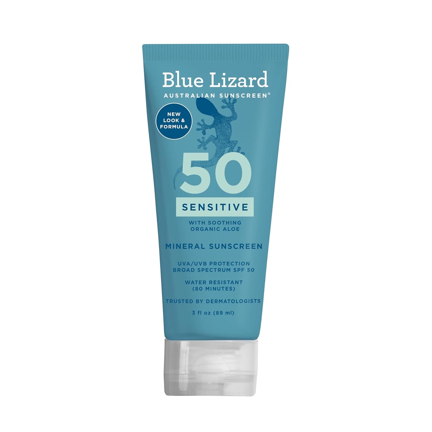 Blue Lizard SENSITIVE Mineral Sunscreen with Zinc Oxide, SPF 50+, Water ...