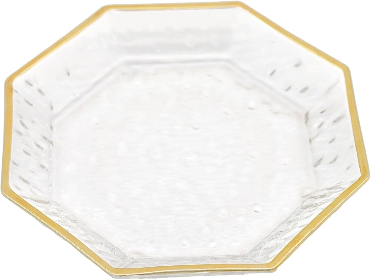 Amazon.com: 6.7" Clear Crystal Jewelry Tray, Gold Trim Glass Decorative ...
