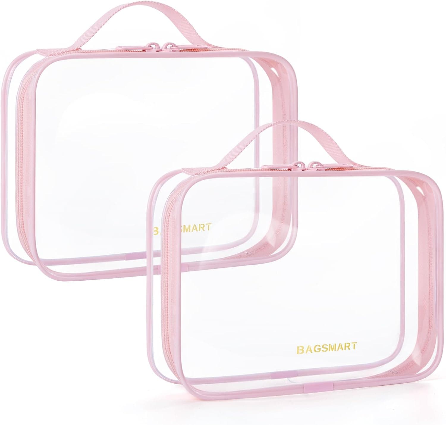 Amazon.com: BAGSMART TSA Approved Clear Toiletry Bag, 2 Packs Quart ...
