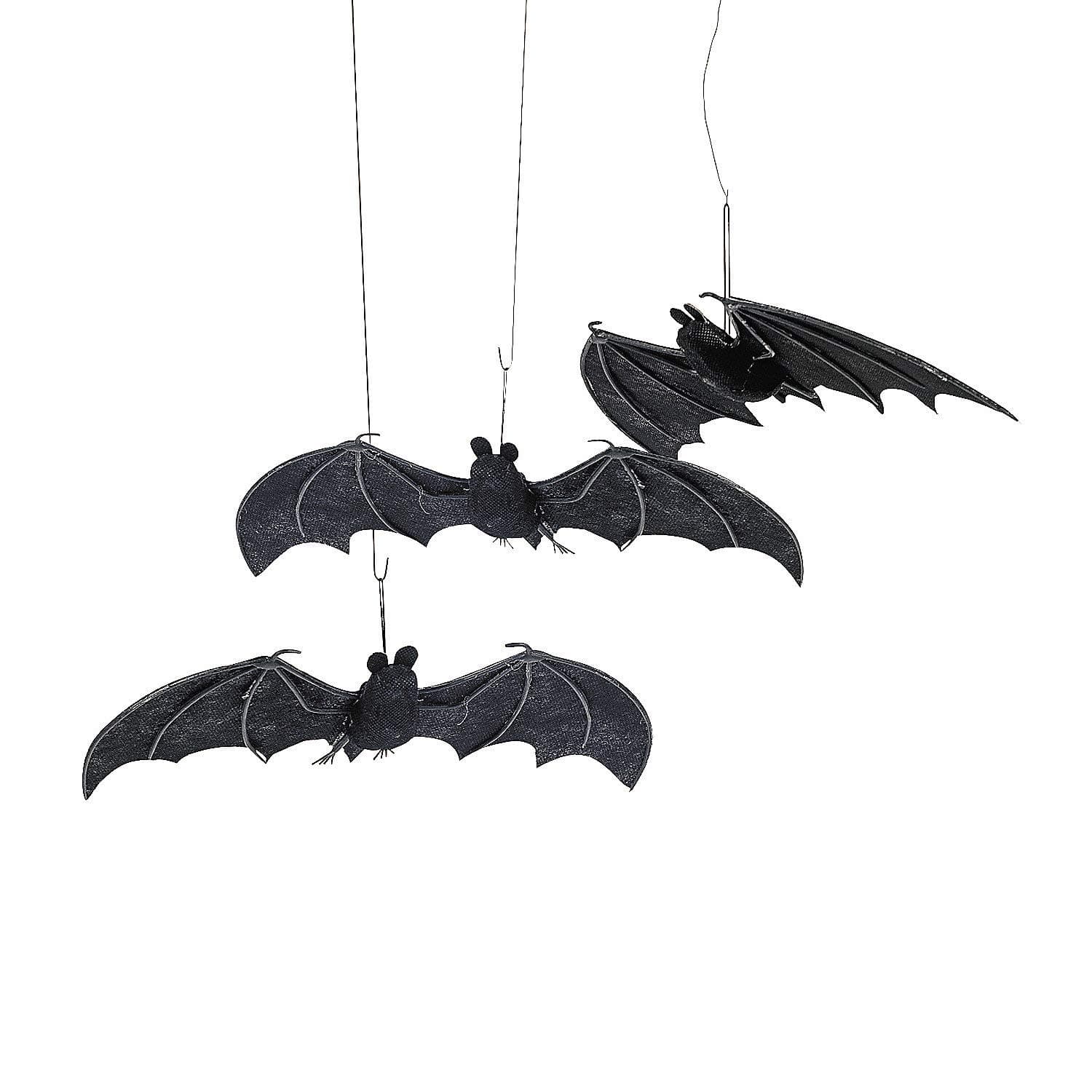 Amazon.com: Black Fabric Hanging Bat Halloween Decorations (8.5 ...