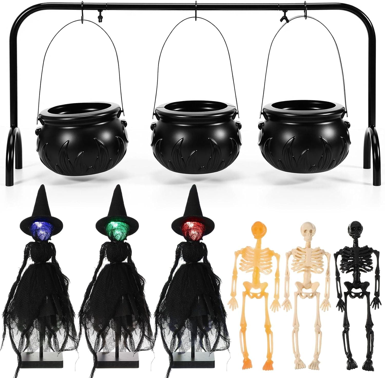 Amazon.com : Halloscume 9 Pcs Halloween Cauldron Serving Bowl Decor ...