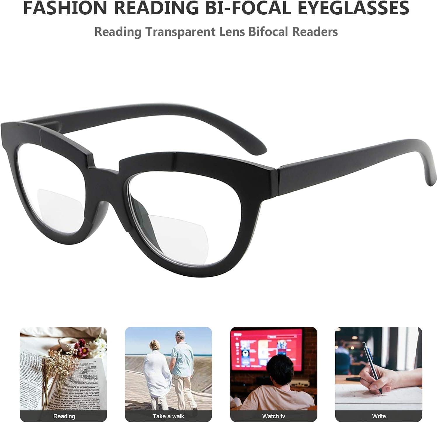 Eyekepper 5-Pack Bifocal Reading Glasses Women Half-moon Bifocal ...
