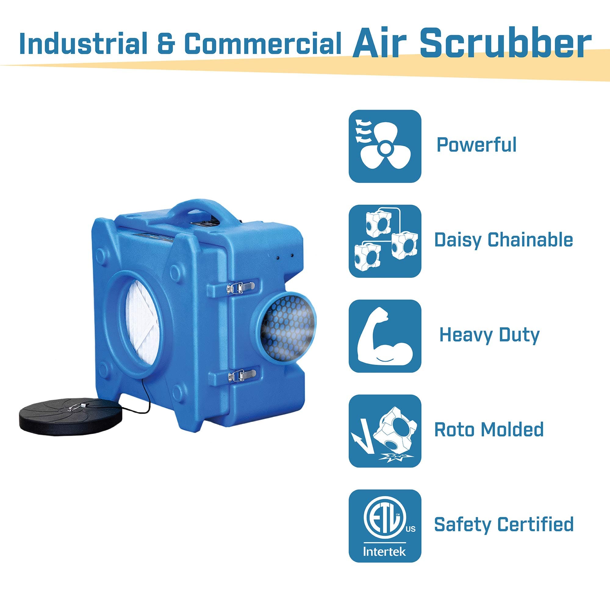 BlueDri BD-AS-550-BL Negative Machine Airbourne Cleaner HEPA Scrubber ...